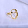 Gold-Plated S925 Sterling Silver Adjustable Open Ring with Hollow Filigree Design