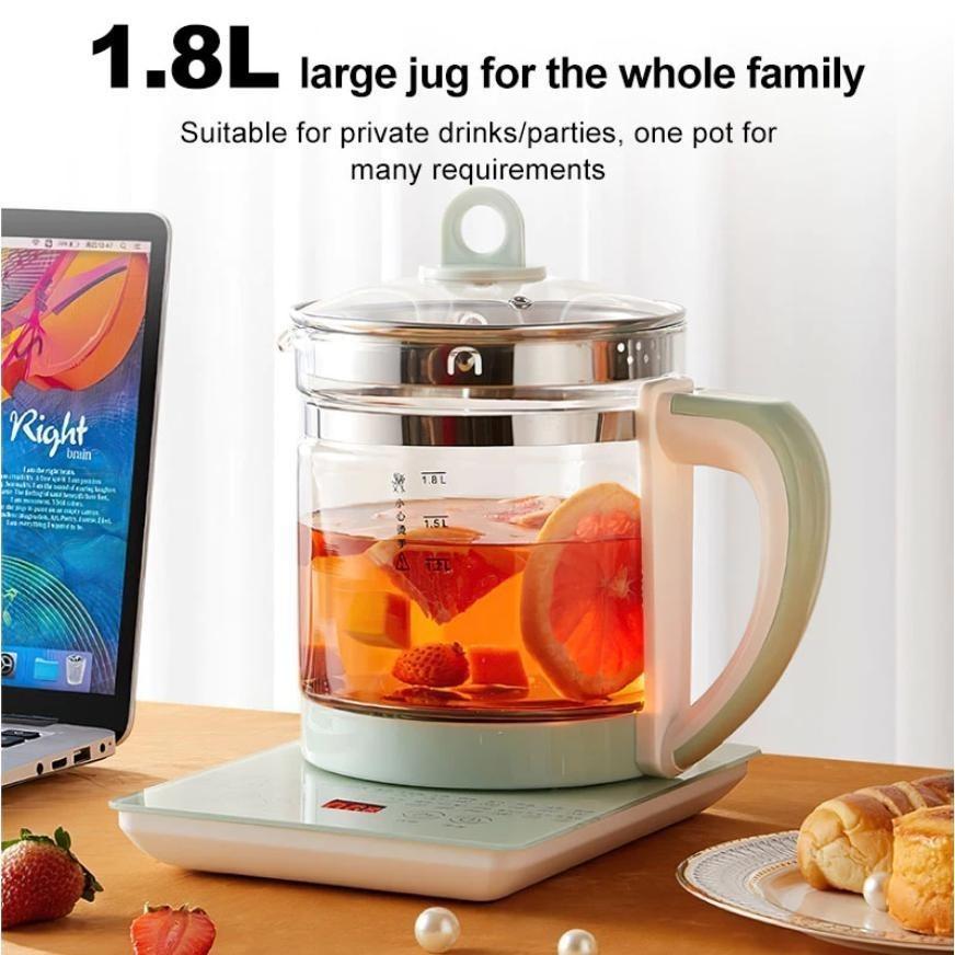 1.8L Large Capacity Multifunction Healthpot Thick Glass Electric Kettle Adjustable Temperature Electric Health Teapot