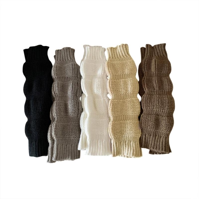 Japanese Student Leg Warmer Footless Socks for Women Girls Scrunch Lantern Boot Covers Solid Color Loose Leg Sleeves