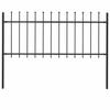 VidaXL Garden Fence with Spear Top Steel 181 X 80 Cm Black 144924