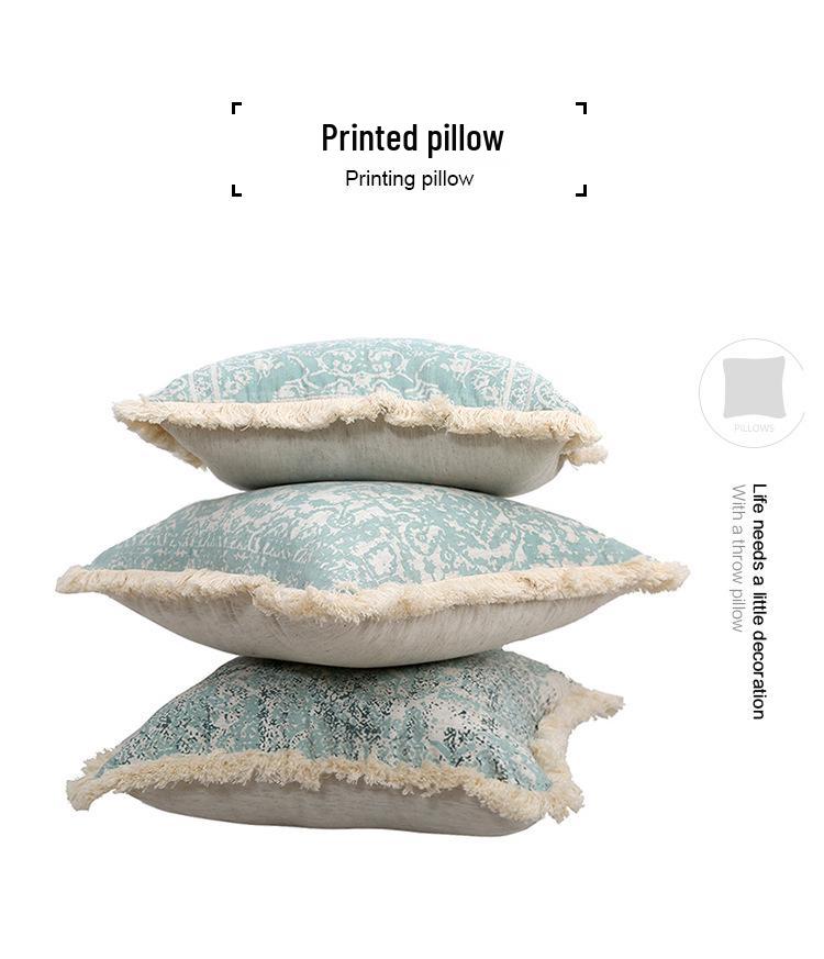 Retro Landhausdruck Baumwoll-Leinen Überwurf Kissenbezug