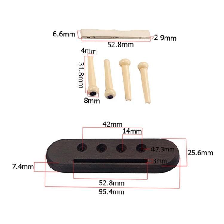 Ukulele Saddle Ukulele Bridge Parts Bridge Pin Slotted Bridge Pin Ukulele Parts