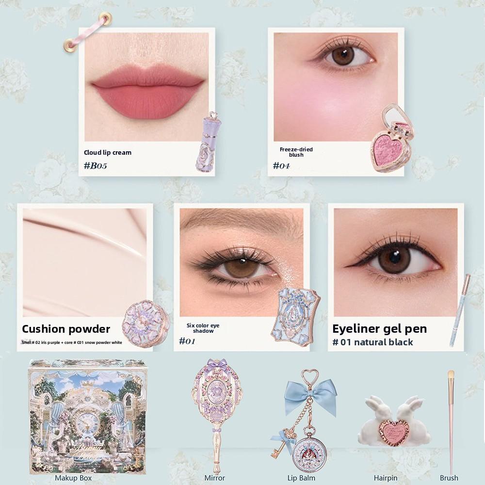 Flower Knows Garden Collection Lip Cream Blusher Air Cushion CC Cream Liquid Foundation Fruity Perfume Makeup Gift Box 10pcs