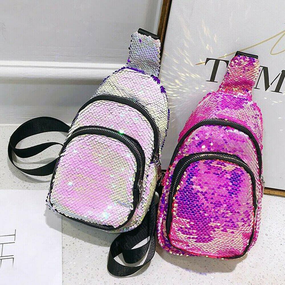purple sequin fanny pack