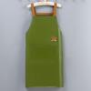 Adjustable PU Leather Apron with Pocket Waterproof Pinafore Oil Resistant Apron for Home Cooking and Kitchen Cleaning