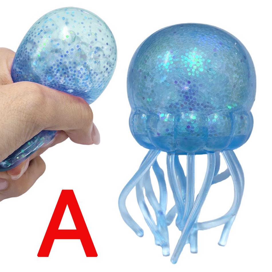 Jouet Anti-Stress Pousser Bulle Gelée Méduse Fidget Jouet Super Solide Squish Boule à Presser Pour Enfants Adultes Jouet Sensoriel Anxiété Cadeau