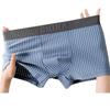 Men's Striped Cotton Boxer Briefs - Antibacterial & Breathable for All Seasons