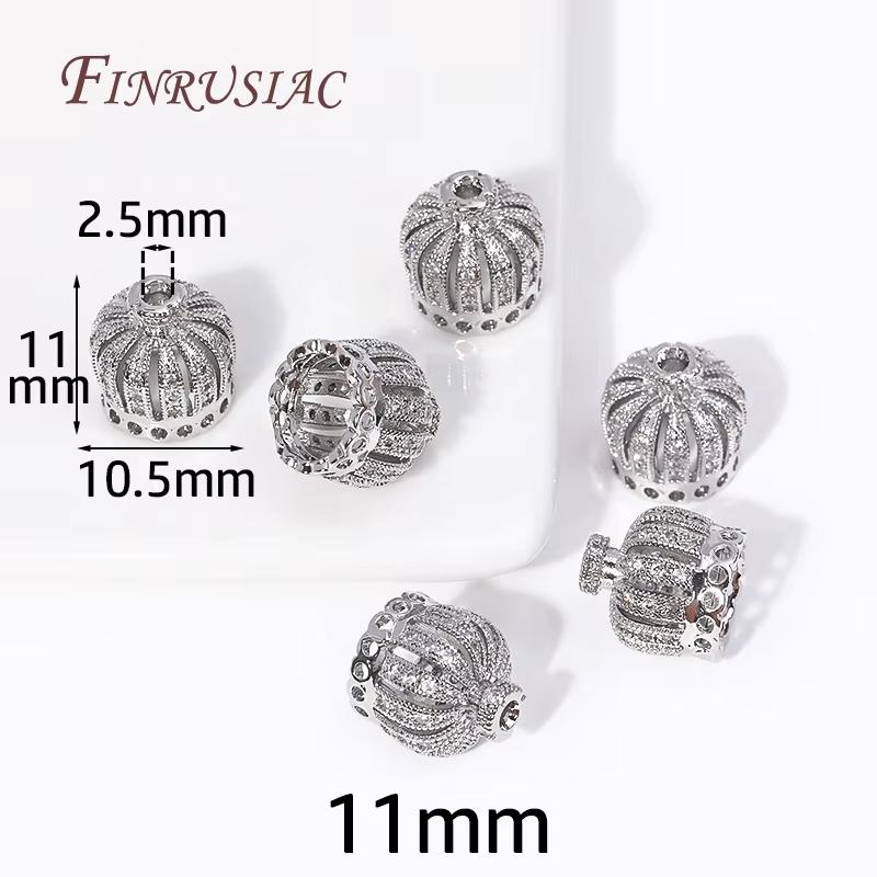 18K Gold Plated Brass with Zircon Spacers Bead Caps For Jewelry Making,Flower Bead End Caps DIY Necklace Bracelets Accessories