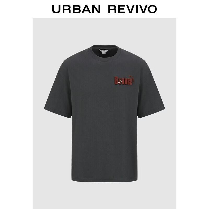 UR2026 Men s Retro Embroidered Letter T-shirt S