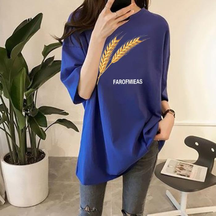 

Short-sleeved t-shirt for women s 2025 summer new large-size age-reducing medium and long models cover the butt loosely and look thin XXXL