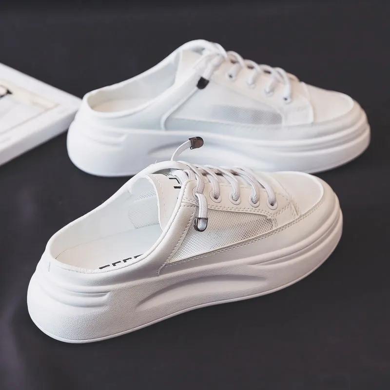 Sommersko for kvinner Plattform Fritidssko Hvite Slidesandaler