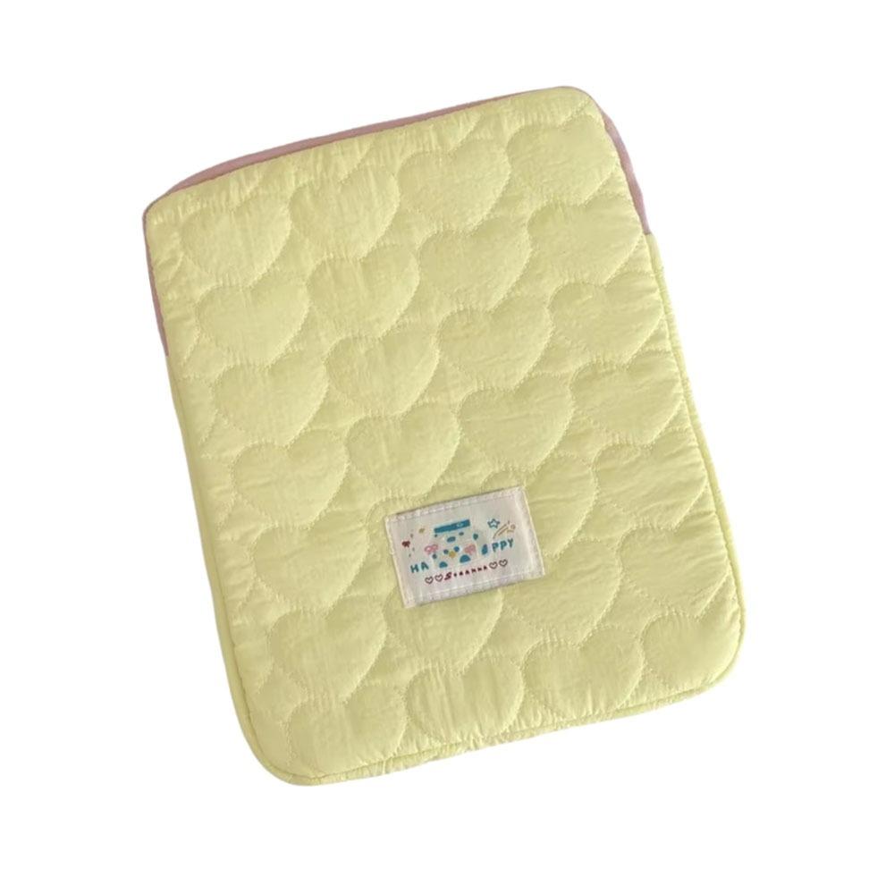 Love Plaid Laptop Storage Bag Quilted Tablet Sleeve Pouch Korean Style Computer Bag  For Women