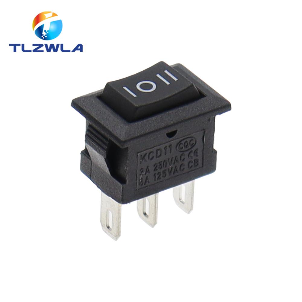 5/10 Stück KCD11 Kippschalter 10*15mm Mini-Druckschalter EIN-AUS / EIN-AUS-EIN 2 Pins / 3 Pins 3A 250VAC / 6A 125VAC 10x15mm