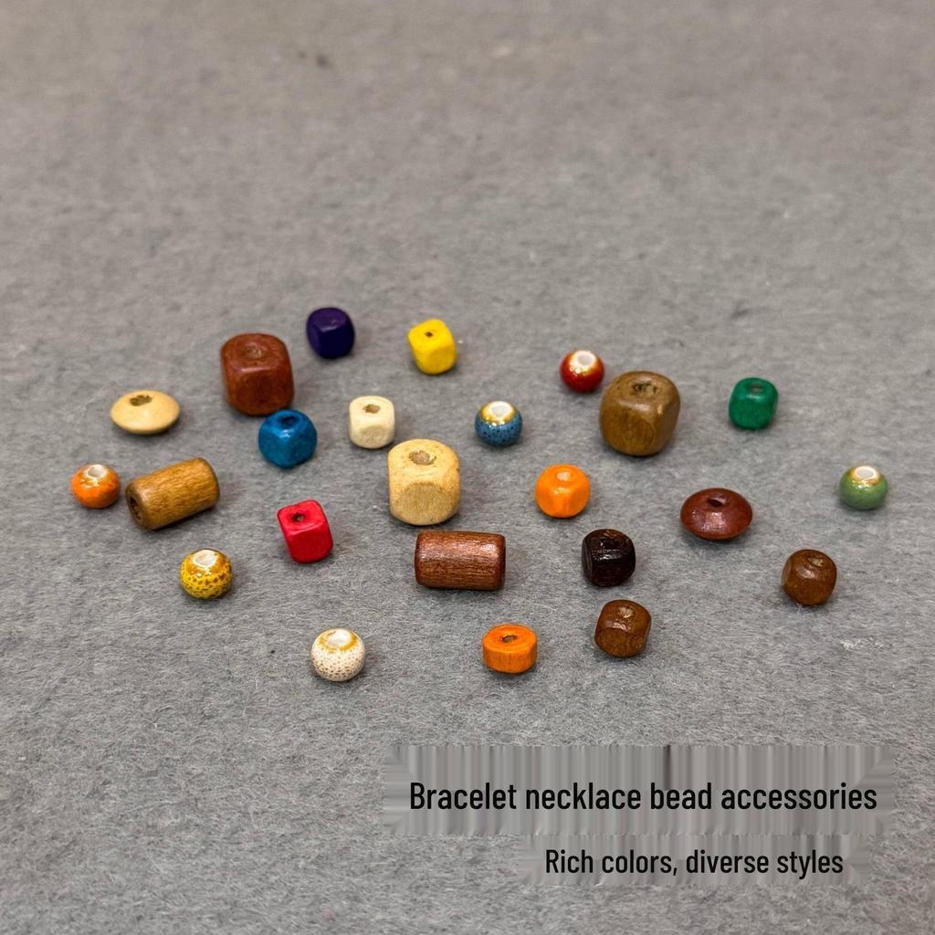 Blue Stone Clay Beads & Accessories Set: Wood & Ceramic Charms for Jewelry Making