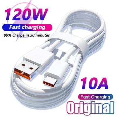 120W 10A USB kabel USB typu C Super rychlá nabíjecí linka pro Xiaomi Samsung Huawei Honor Rychlé nabíjení USB C kabely Datový kabel