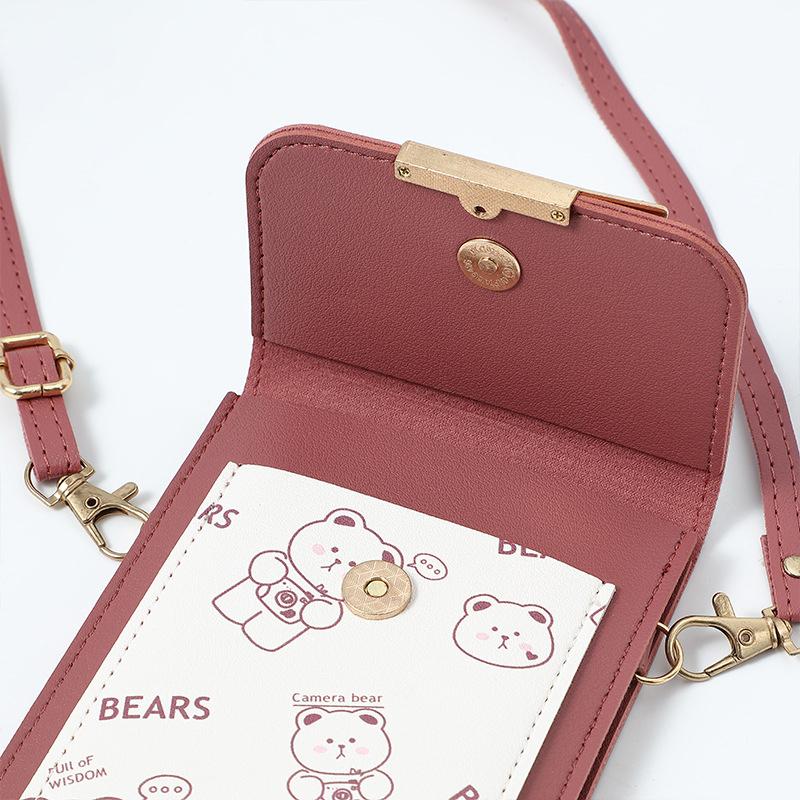 Touch Screen Mobile Phone Bag, Women'S Floral Printed Crossbody Bag, Fashionable Flip Bag