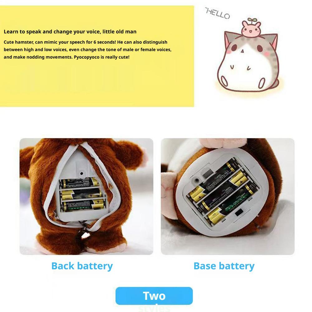 Electric Hamster Plush Toy Lovely Talking Hamster Doll Imitate Your Voi And Nod To Soothe Accompany Kids Gift