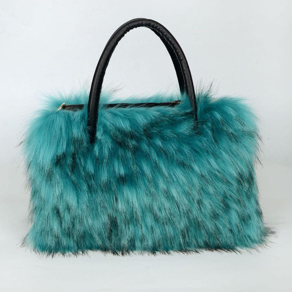 2024 Faux Fox Fur Plush Tote: Versatile & Stylish Handbag
