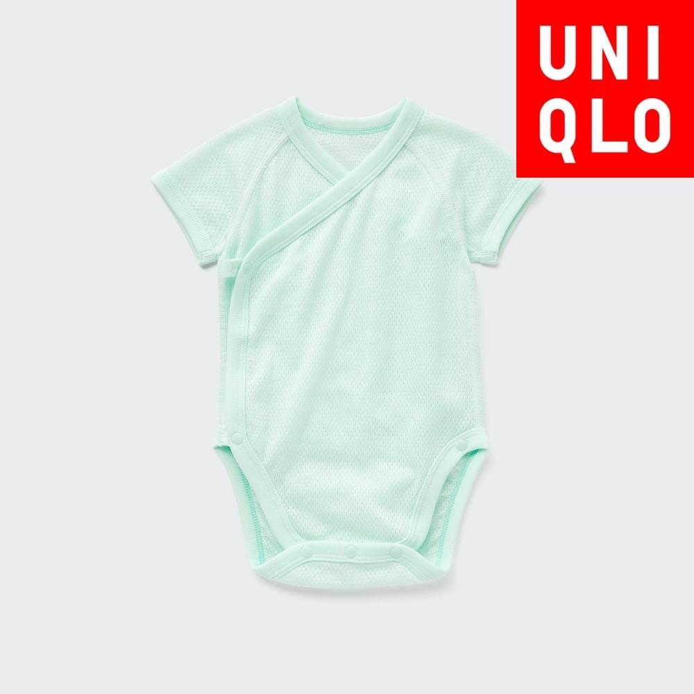 

UNIQLO BN хлопковое сетчатое боди с короткими рукавами, 1P, однотонное, 60 см 00 WHITE/BABY 60