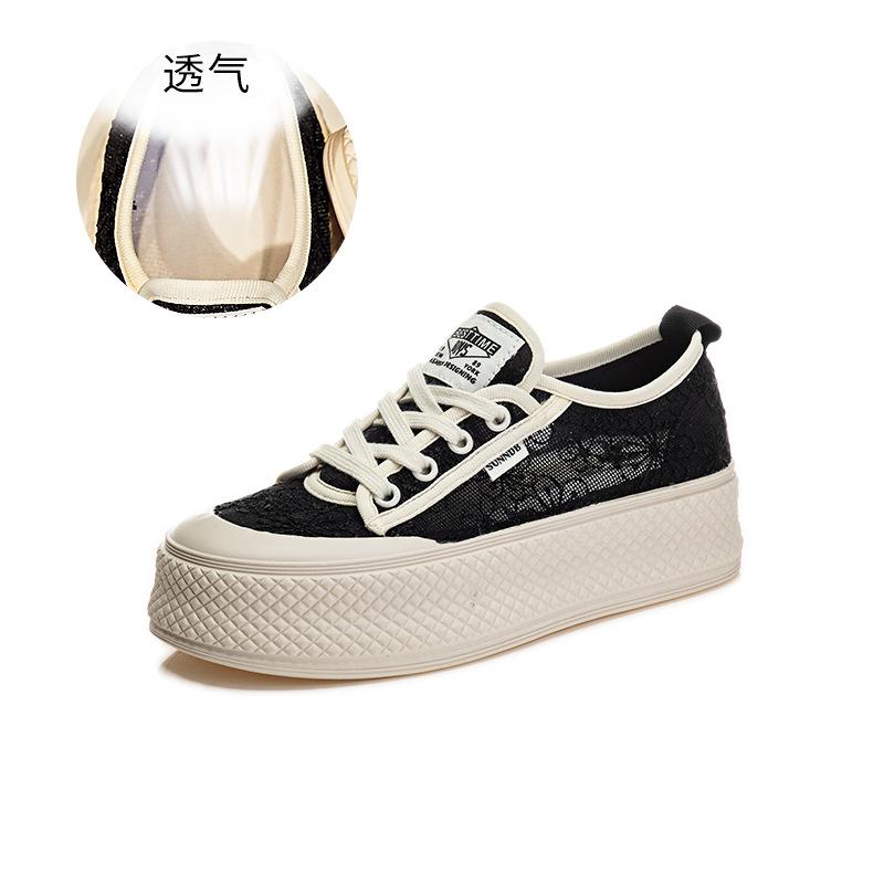 

thick-soled fisherman shoes women s 2025 new women s shoes summer casual single shoes versatile thick-soled mesh breathable white shoes women 40 чёрный