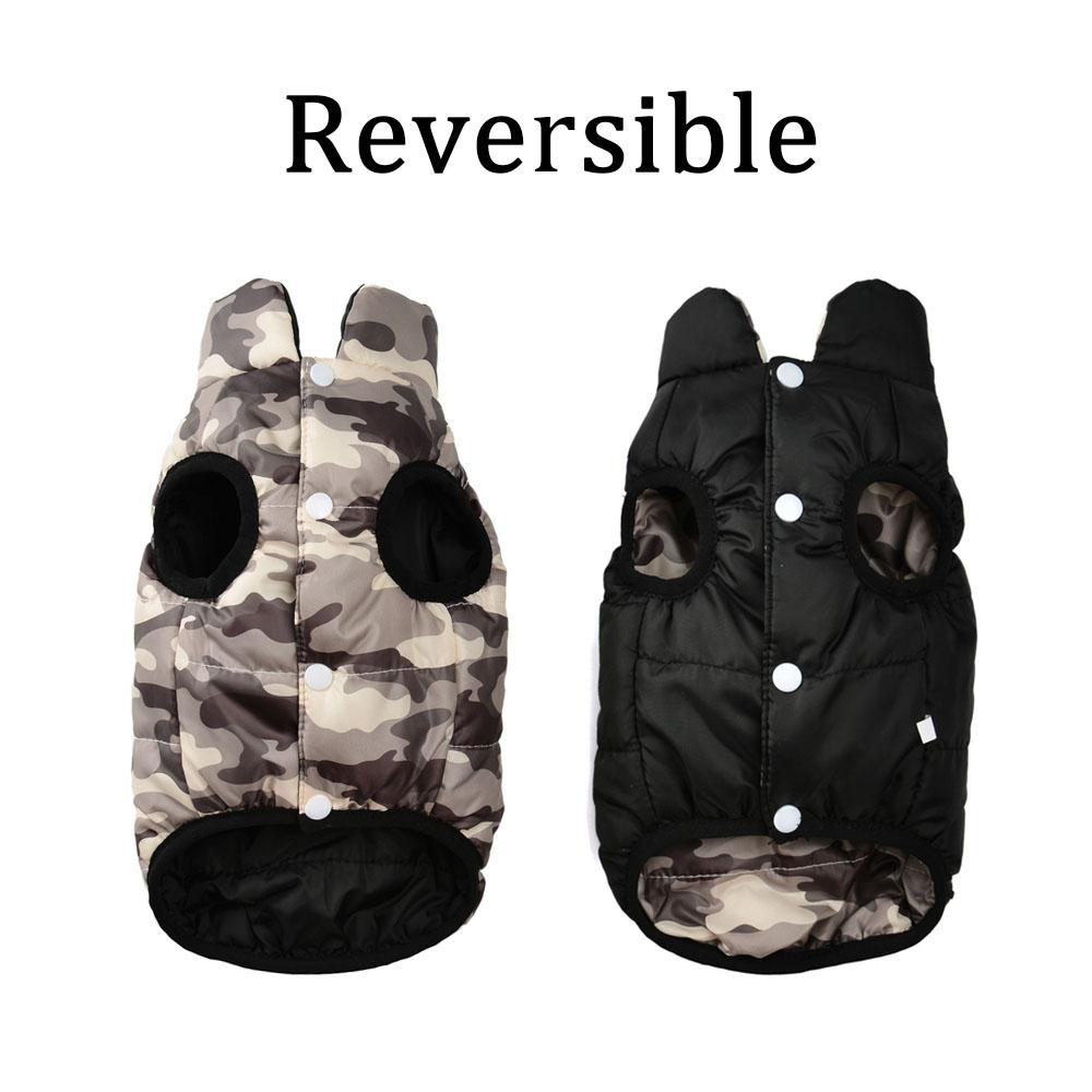 

Cozy Pet Clothes Reversible Dogs Vest For Small Medium Dog Cat Winter Windproof Puppy Button Jacket Coat Yorkie Schnauzer Outfit XS