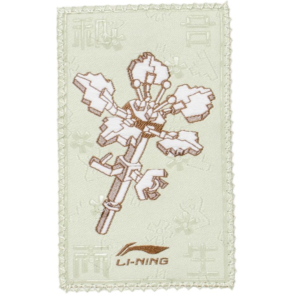 Li-Ning Chinese Culture Series Floral Alphabet Print Loose Pullover Sweatshirt Women Tops Off-White AWDT760-2