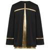 Boys Liturgical Dance Costume Long Sleeve Metallic Color Block Patchwork Top Dancewear