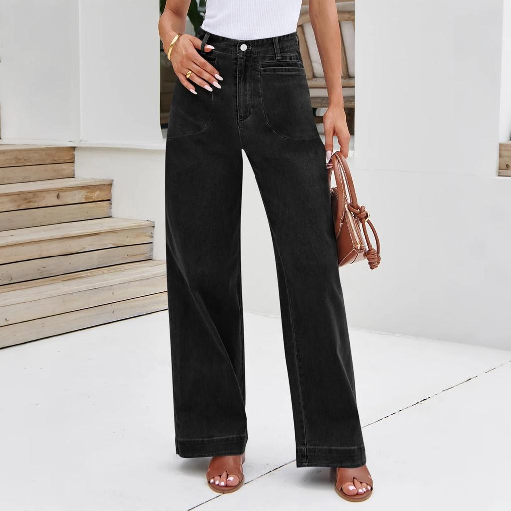 Ladies' Retro Straight Leg High Waisted Jeans