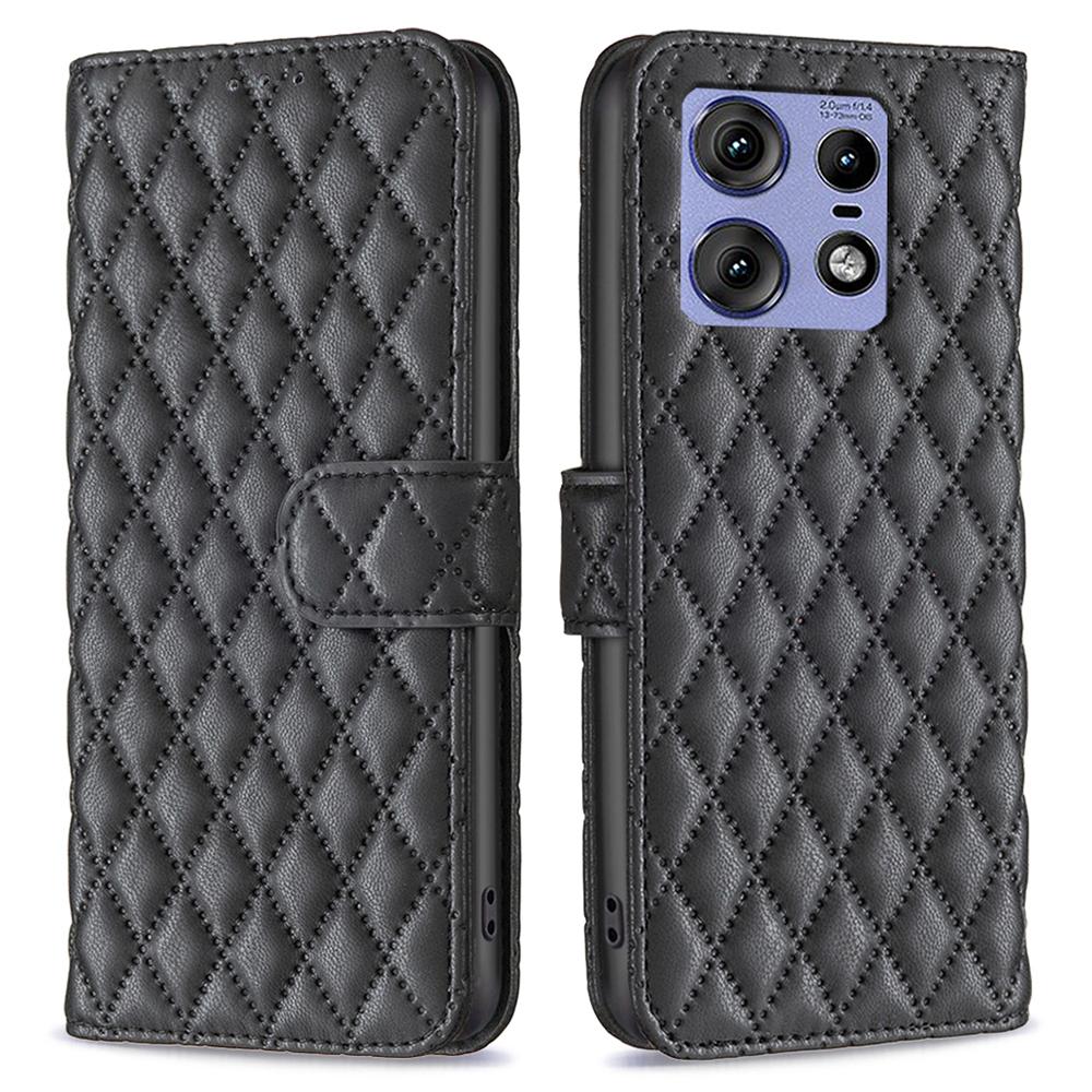 BINFEN COLOR BF Style-14 For Motorola Edge 50 Pro 5G Case Wallet Rhombus Phone Leather Cover
