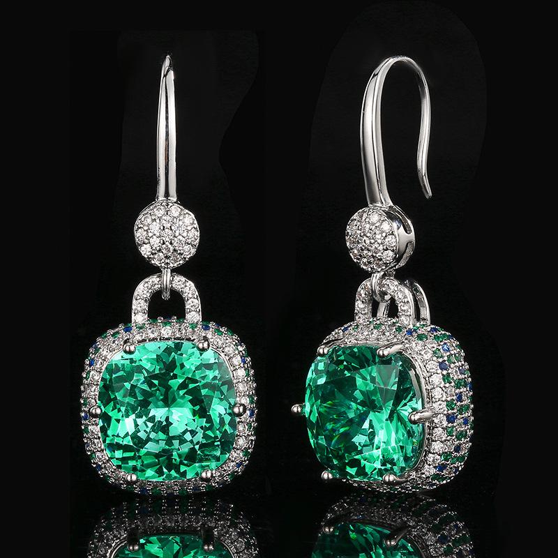 

Jewelry Earrings Pa Green Sapphire Retro French Light Luxury Spot