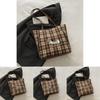 Stylish High-quality Tote Bag For Women In Trendy Plaid Design With Cartoon Dog Print