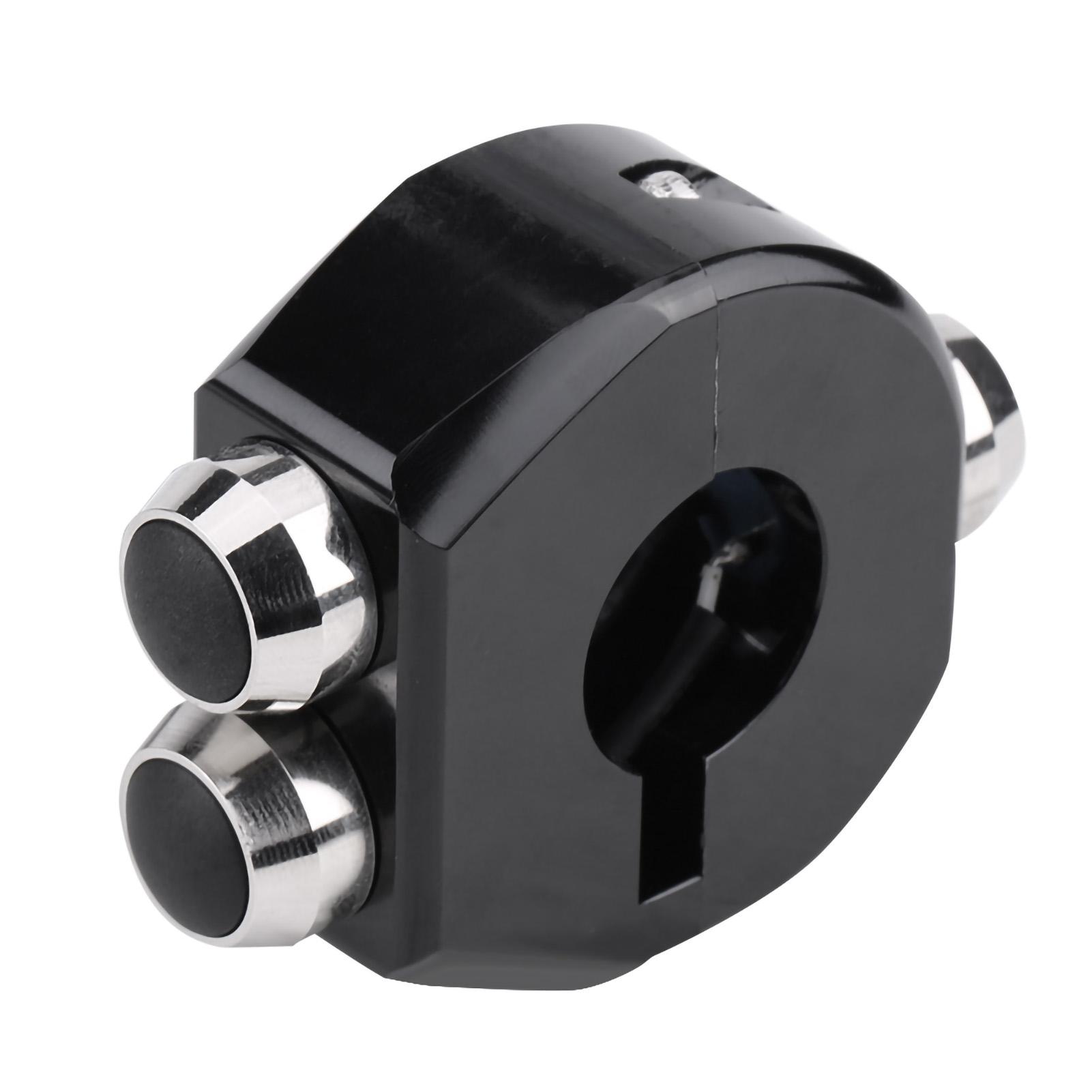 CNC Aluminium Alloy 22mm Motorcycle Handlebar Momentary Latching Switch Reset Button Black