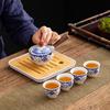 Portable Ceramic Travel Tea Set with Automatic Kung Fu Tea Maker - Business Gift