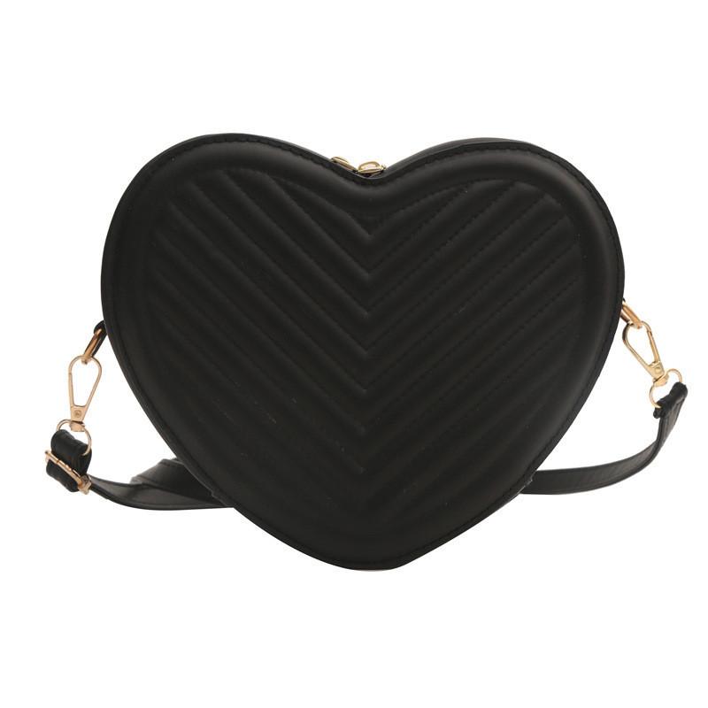 Fashionable Grid Pattern Heart-shaped Bag Women s Spring Style High-end Shoulder Crossbody Bag чёрный
