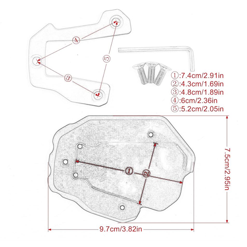 Motorcycle Kickstand Extension Stand Support Plate Aluminum Alloy Replacement CRF1100L Africa Twin 2019-2021 (Blue)
