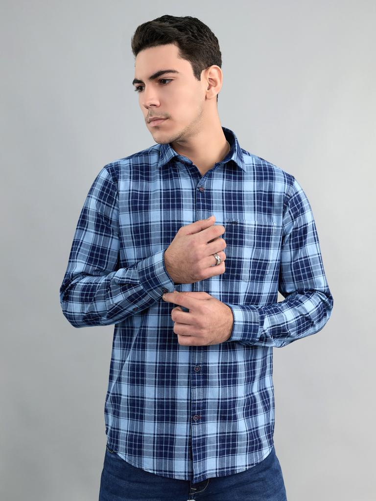 MONTE CARLO Men's Regular Fit Check Full Sleeve Shirt