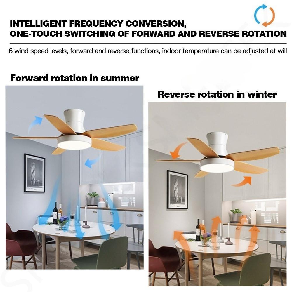 42" 52" Lamp Frequency Conversion Remote Control Ceiling Fan Light Balcony Fan Ceiling Fan With Light LED Full Spectrum Fan
