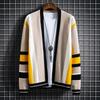 Suéter de Punto Abrigo para Hombre Cárdigan Ropa de Hombre Chaqueta Rayada Cuello en V Azul Grande Talla Grande Cálido Casual Abrigo de Invierno