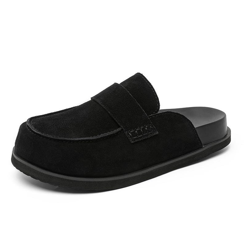

Комнатные Уличные Дышащие Балетки на Мягкой Подошве Ручной Работы Мужские Повседневные Туфли Мужские Замшевые Мюли Удобная Мужская Обувь для Ходьбы 46 чёрный