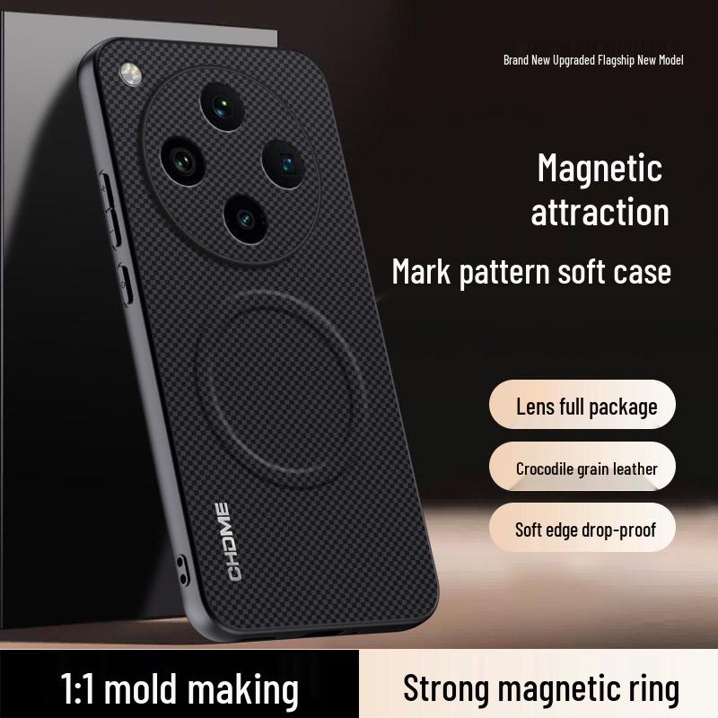 Compatible with OPPO Find X8/8 Pro: Full-Coverage Anti-Drop Premium Fashion Phone Case with Magnetic Buckle and Mark Pattern.