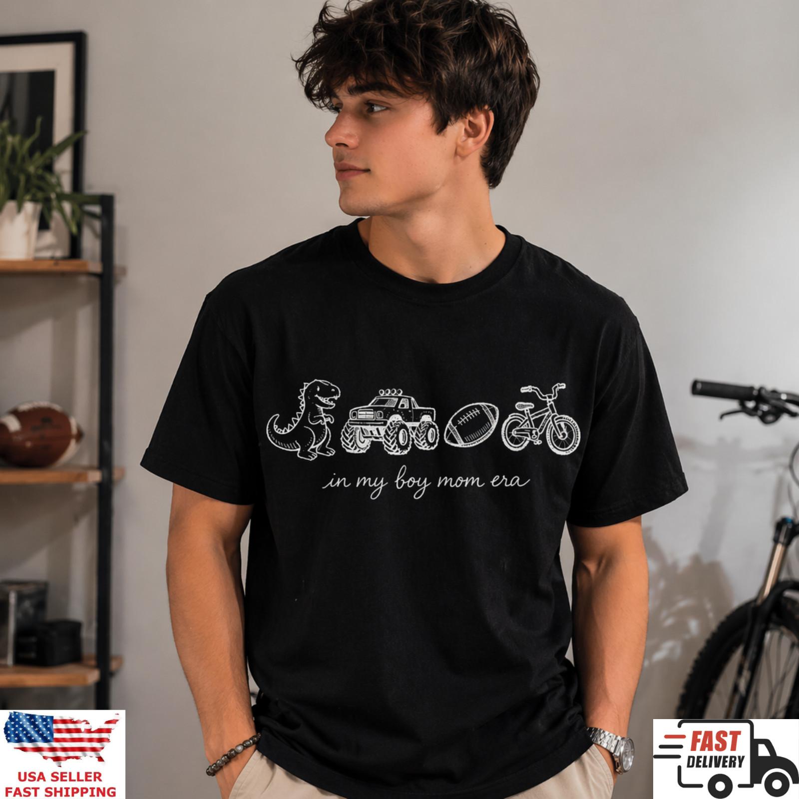 In My Boy Mom Era Shirt Funny Boy Mom Life Graphic Tee Gift S
