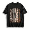Fall Leopard Checkerboard Pumpkin Print MAMA Letter Top Pure Cotton T-shirt