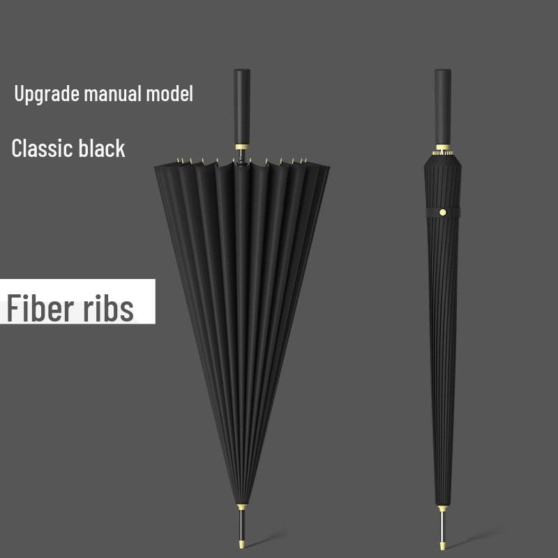 Windproof Double Canopy Umbrella with 24 Ribs and Long Handle