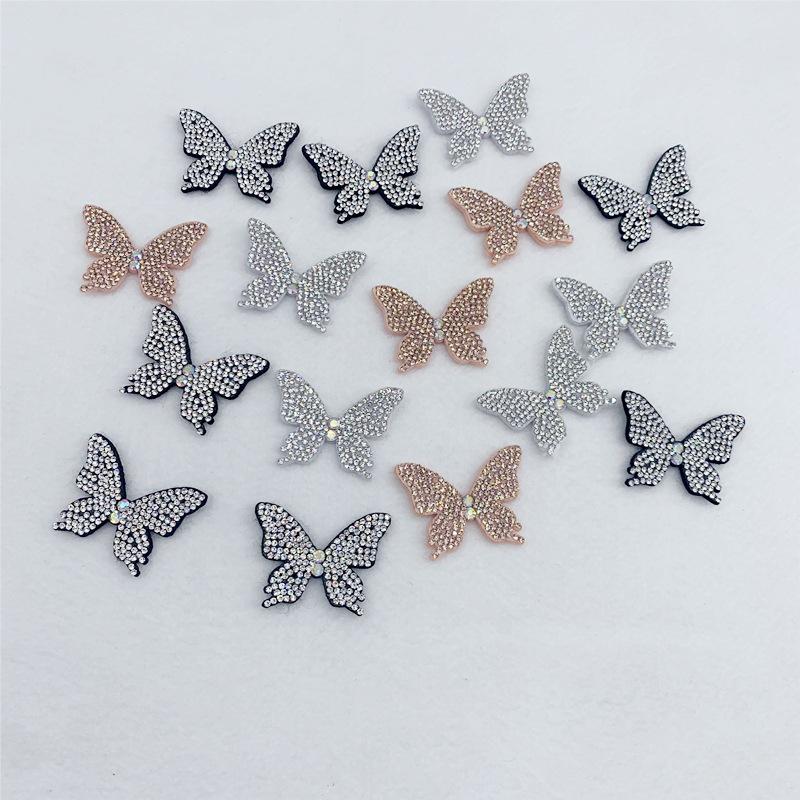Rhinestone Butterfly Patch Hair & Clothing Accessories Set