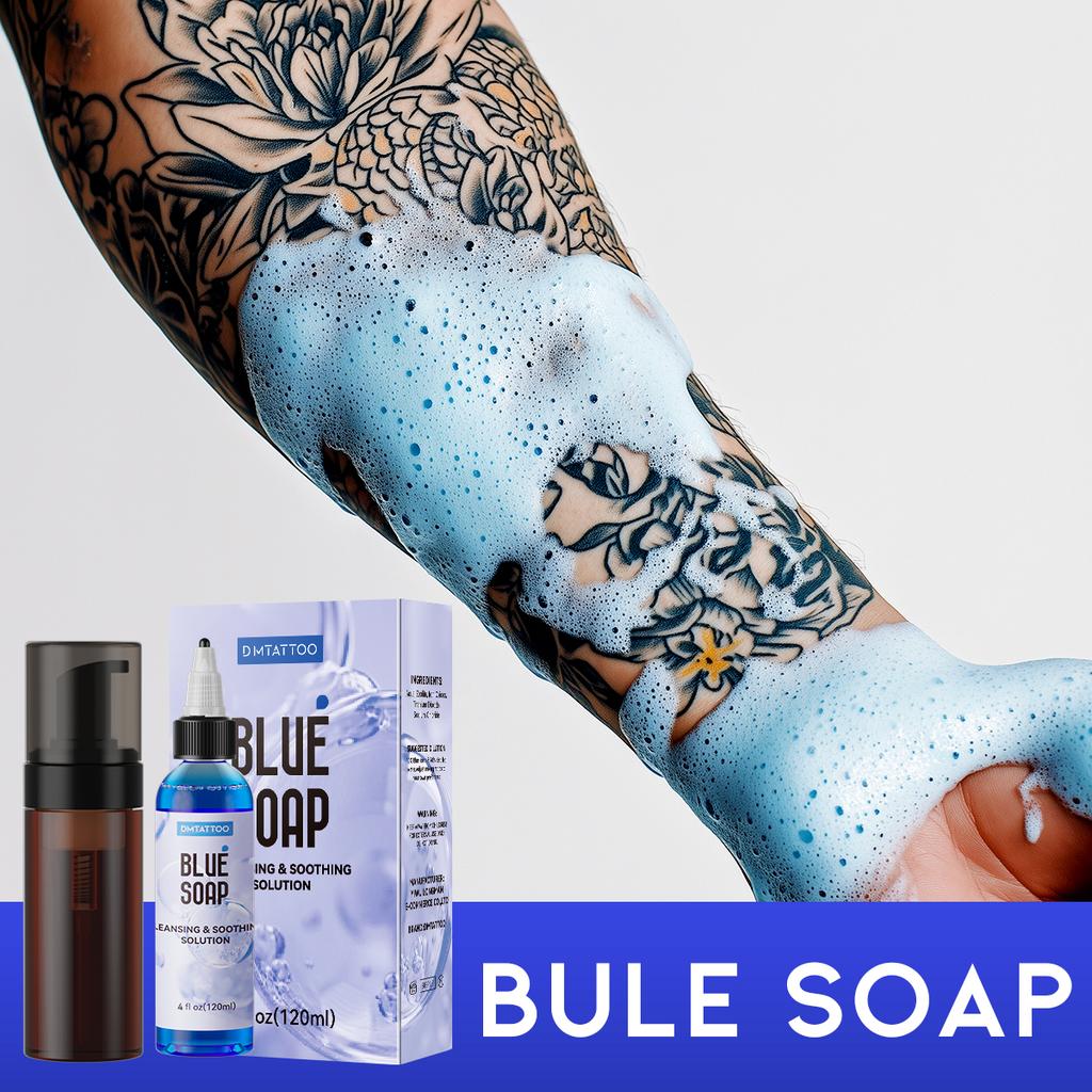 30/120ML DM Tattoo Blaue Seife Reinigungs- & Beruhigungslösung Komplettes Set Tattoo Studio Eyeliner Lippen Augenbrauen Zubehör