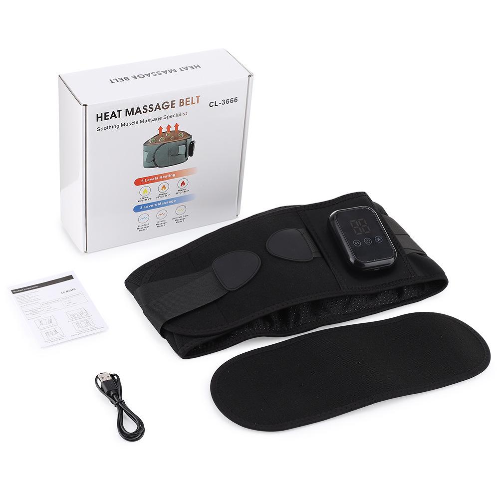 Smart Wireless Heated Lumbar Massager with Three-Speed Vibration & Compress Function One Size
