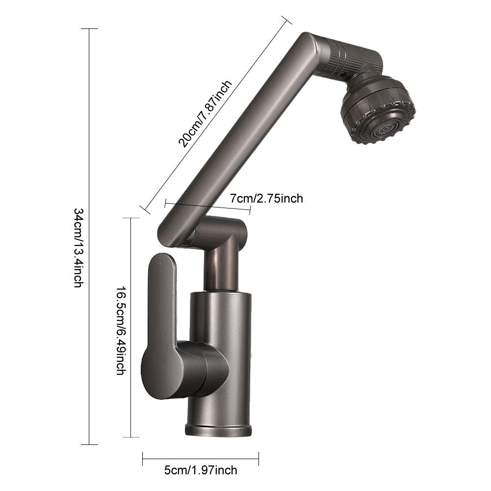 1080 Degree Swivel Faucet Rotating Faucet 2 Modes Robotic Arm Faucet Multifunctional Bathroom Faucet Universal for Kitchen Sink