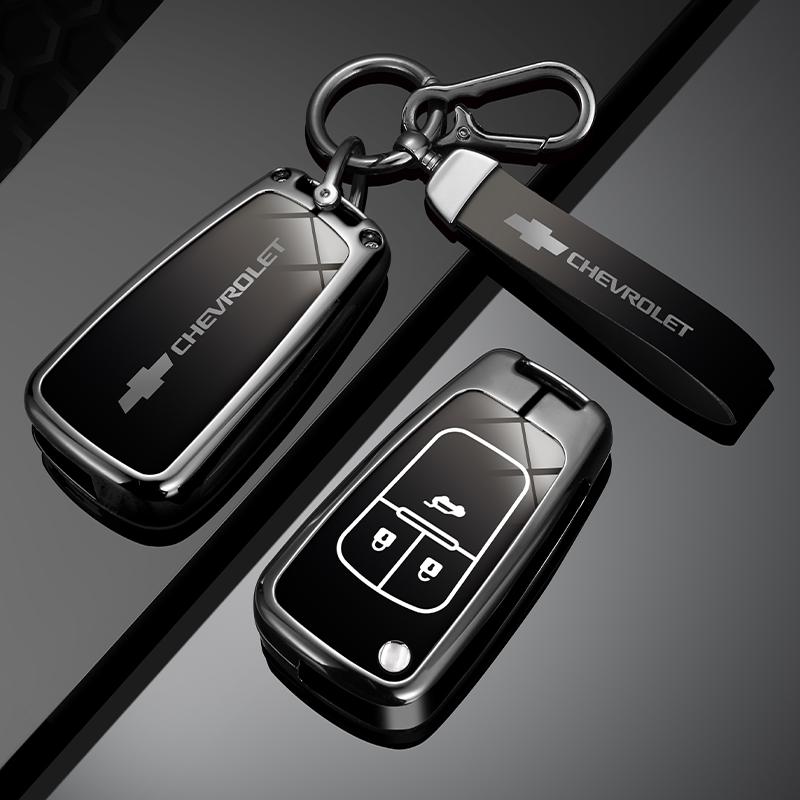 Zinc Alloy Car Flip Key Case Cover Shell Bag For Chevrolet Cruze Aveo Trax Sail Malibu Captiva Prism Spark Protector Accessories