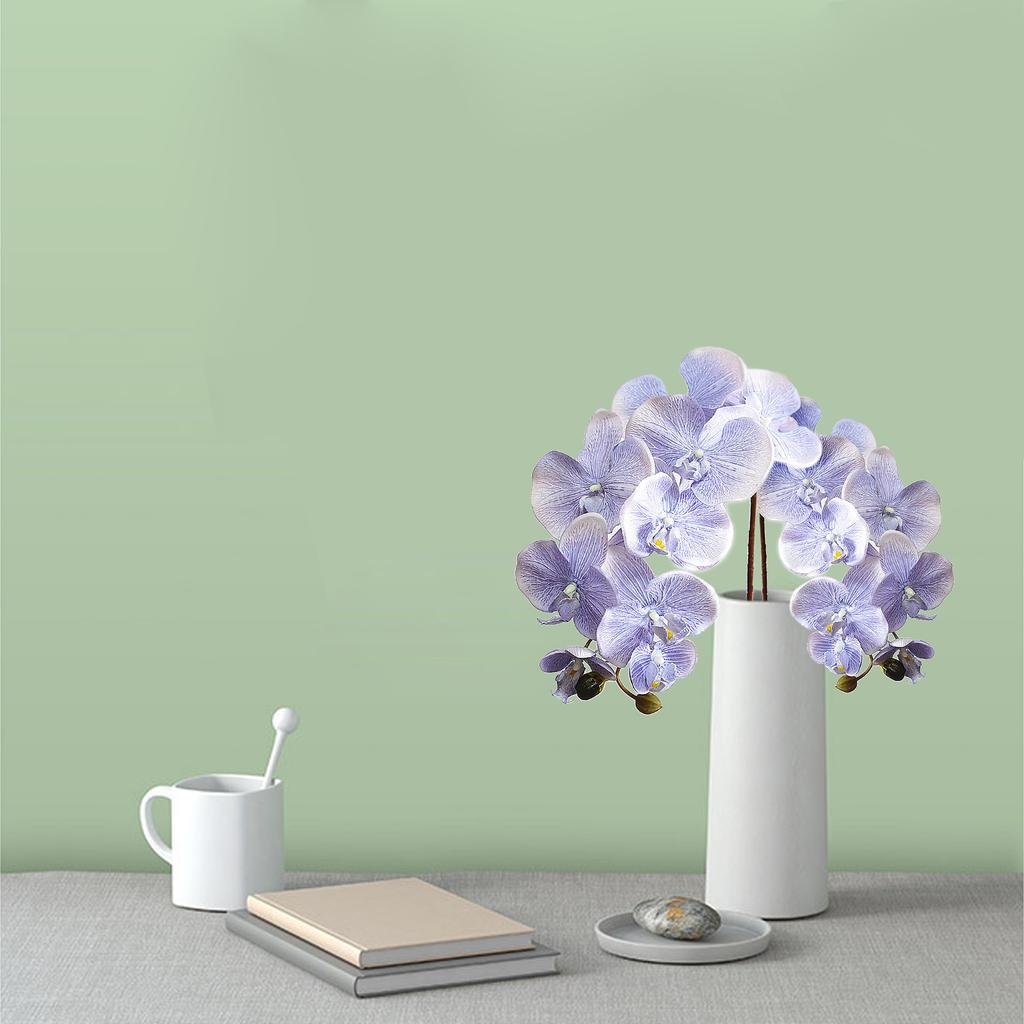 Künstliche Orchidee 10 Köpfe Phalaenopsis Simulationsblume Handgefertigt DIY Kunstblumen für Zuhause Einkaufszentrum Tischdekorationen