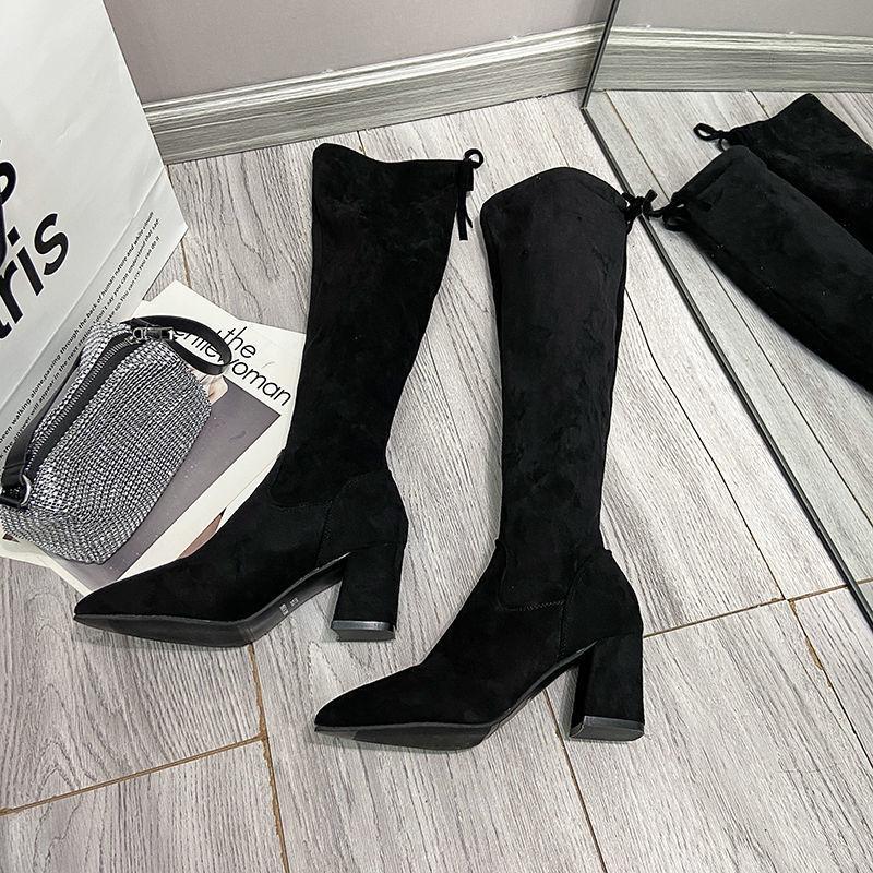 Skinny evening wind long tube versatile boots female 2025 autumn and winter new wear comfortable fairy wind non-slip boots tide